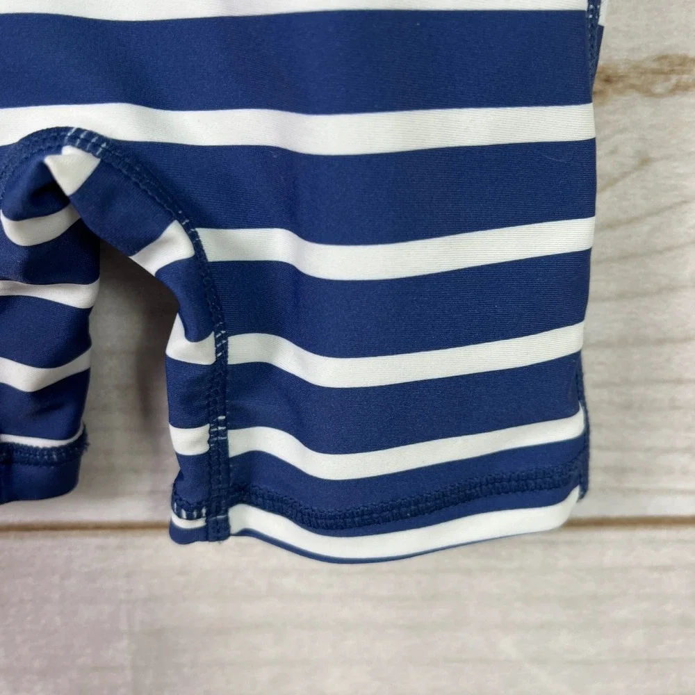 RuggedButts‎ 3-6M set 2 Baby Striped Rash Guard Swimsuit Zip Up Sunsuit Swimsuit